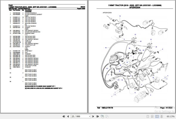 Fendt Tractor 1165MT Parts Catalog 652443 2018 2020 3