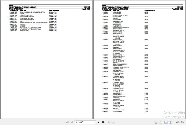 Fendt Tractor 206V NA Parts Catalog F210105 01.2020 1