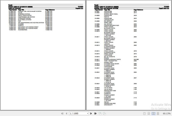 Fendt Tractor 206VF Parts Catalog F210000 09.2020 1
