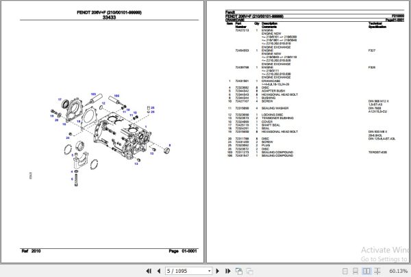 Fendt Tractor 206VF Parts Catalog F210000 09.2020 2