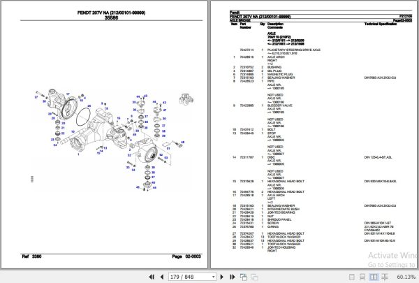Fendt Tractor 207V NA Parts Catalog F212105 01.2020 3