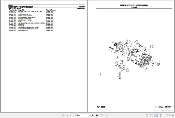 Fendt Tractor 207VF Parts Catalog F212000 09.2020 1