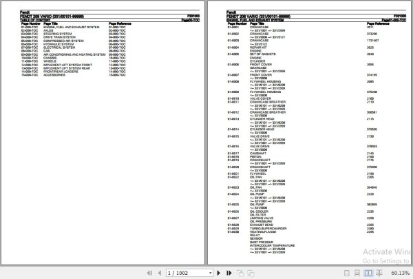Fendt Tractor 208 Vario Parts Catalog F331000 06.2020 1