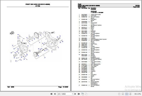 Fendt Tractor 208 Vario Parts Catalog F331000 06.2020 3