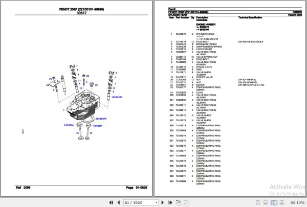 Fendt Tractor 208P Parts Catalog F221000 09.2020 2