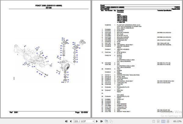 Fendt Tractor 208S Parts Catalog F328000 09.2020 3
