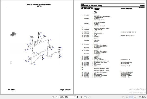 Fendt Tractor 208V NA Parts Catalog F213105 01.2020 3