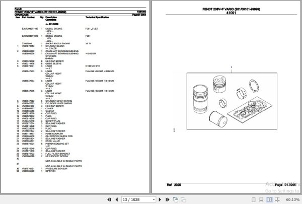 Fendt Tractor 208VF Vario Parts Catalog F261000 01.2020 3