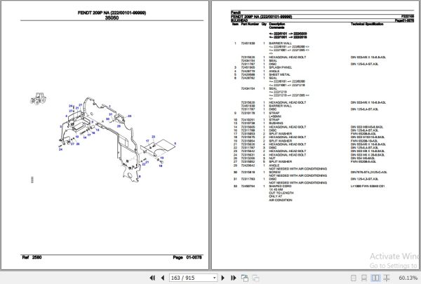Fendt Tractor 209P NA Parts Catalog F222105 01.2020 2