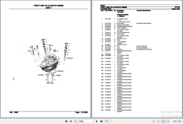 Fendt Tractor 209V NA Parts Catalog F214105 01.2020 2