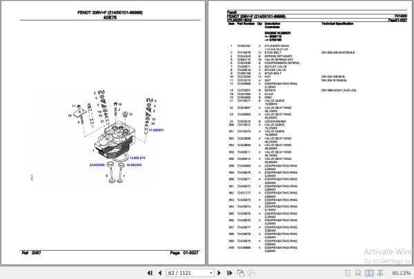 Fendt Tractor 209VF Parts Catalog F214000 09.2020 2