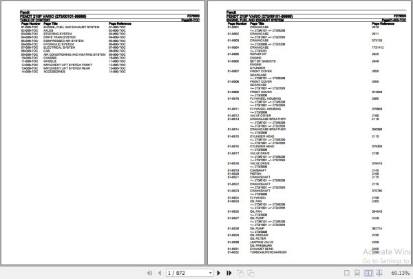 Fendt Tractor 210P Vario Parts Catalog F273000 01.2020 1