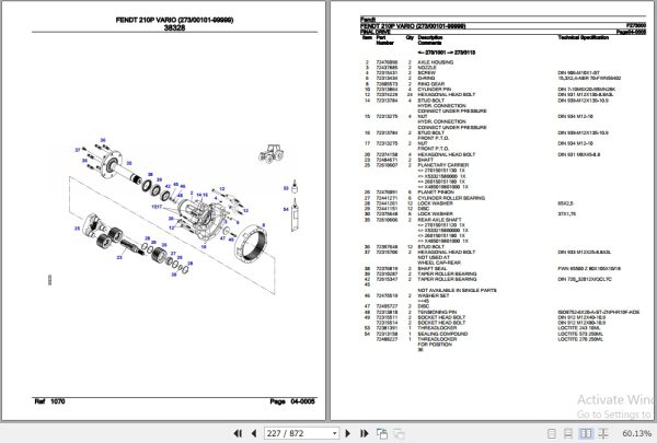 Fendt Tractor 210P Vario Parts Catalog F273000 01.2020 3