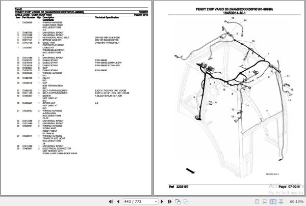 Fendt Tractor 210P Vario S3 Parts Catalog F252000 01.2020 3