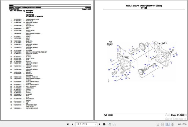 Fendt Tractor 210VF Vario Parts Catalog F263000 01.2020 3