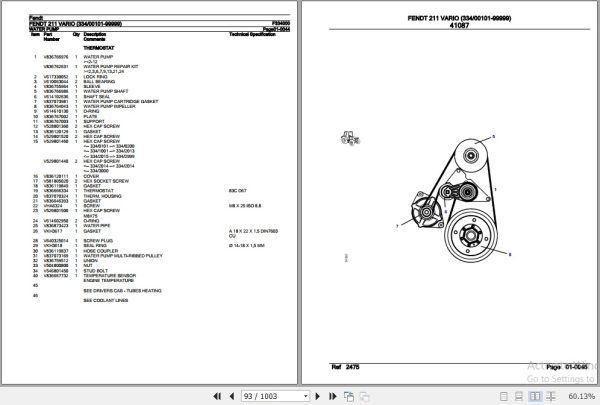 Fendt Tractor 211 Vario Parts Catalog F334000 06.2020 3