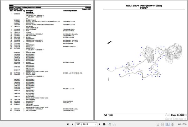 Fendt Tractor 211VF Vario Parts Catalog F264000 01.2020 3