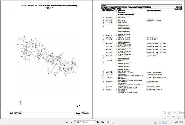 Fendt Tractor 310 S4 Parts Catalog F347000 06.2020 3