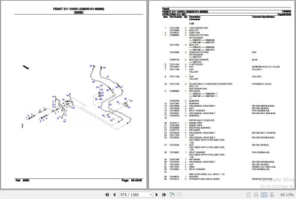 Fendt Tractor 311 Vario Parts Catalog F338000 06.2020 3