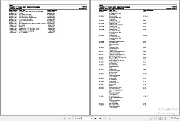 Fendt Tractor 311 Vario SCR Parts Catalog F324000 06.2020 1