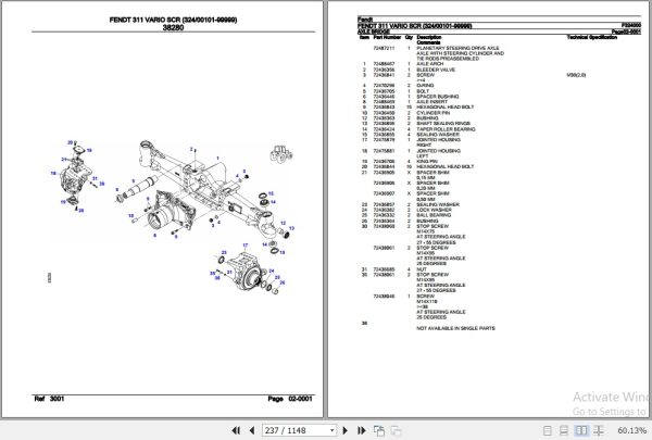 Fendt Tractor 311 Vario SCR Parts Catalog F324000 06.2020 2