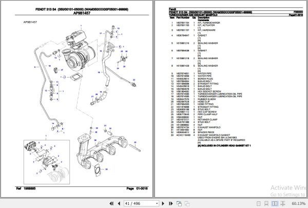 Fendt Tractor 313 S4 Parts Catalog F350000 06.2020 3