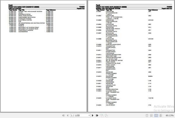 Fendt Tractor 313 Vario SCR Parts Catalog F340000 06.2020 1