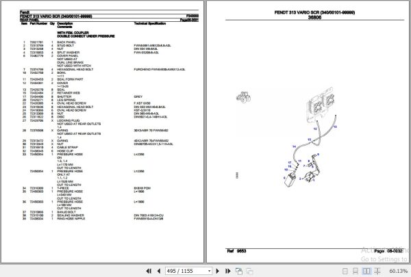 Fendt Tractor 313 Vario SCR Parts Catalog F340000 06.2020 3