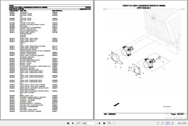 Fendt Tractor 314 Gen 4 Parts Catalog F354000 09.2020 3