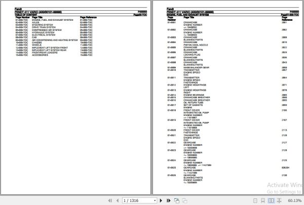 Fendt Tractor 411 Vario Parts Catalog F400000 11.2018 1