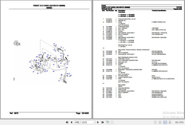 Fendt Tractor 412 Vario Parts Catalog F401000 11.2018 3