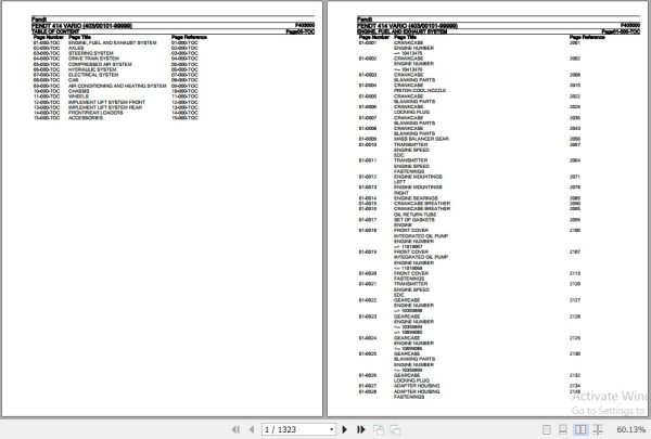 Fendt Tractor 414 Vario Parts Catalog F403000 11.2018 1