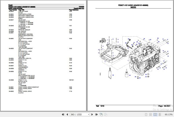 Fendt Tractor 415 Vario Parts Catalog F404000 11.2018 3