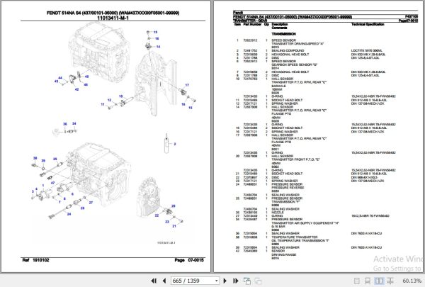 Fendt Tractor 514NA S4 Parts Catalog F437105 07.2020 3