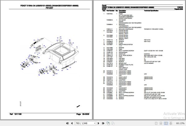 Fendt Tractor 516NA S4 Parts Catalog F438105 07.2020 3