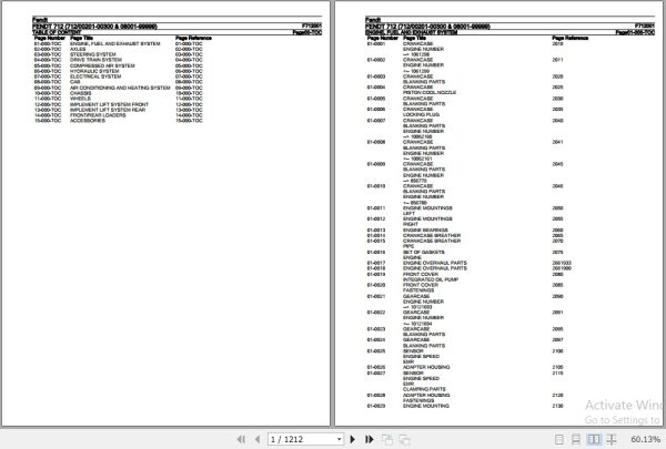 Fendt Tractor 712 Parts Catalog F712001 10.2020 1