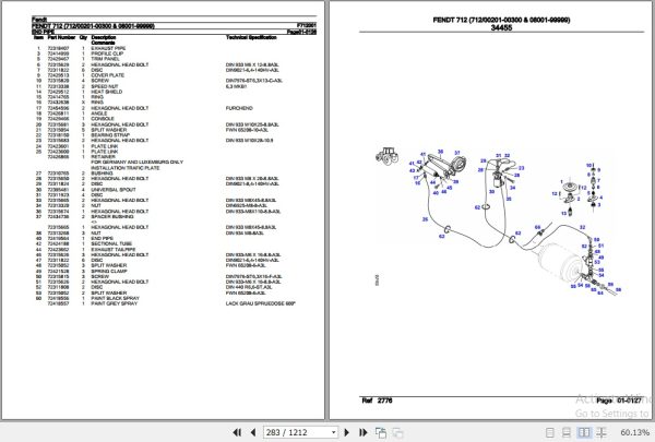 Fendt Tractor 712 Parts Catalog F712001 10.2020 2