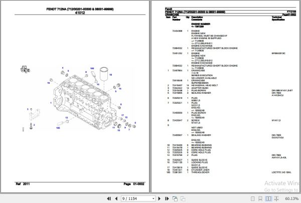 Fendt Tractor 712NA Parts Catalog F712106 10.2020 2