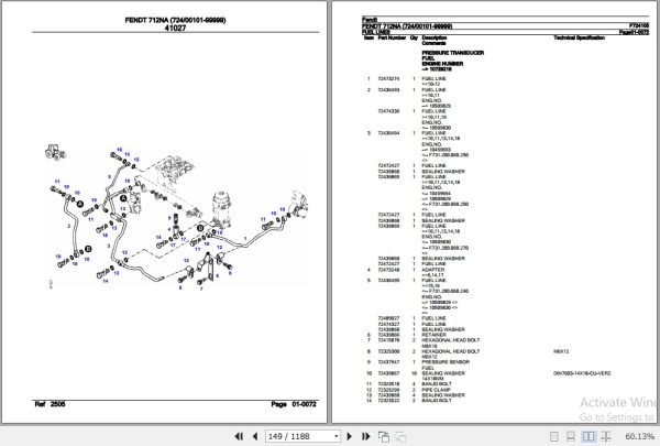 Fendt Tractor 712NA Parts Catalog F724105 10.2018 2
