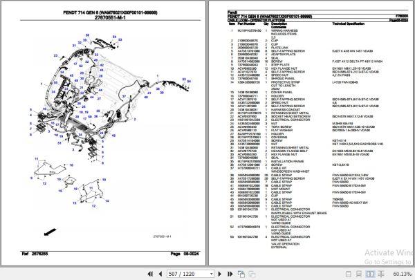 Fendt Tractor 714 Gen 6 Parts Catalog F760000 09.2020 3