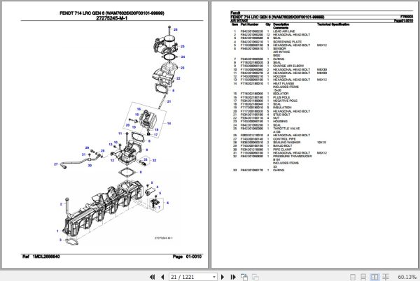Fendt Tractor 714 LRC Gen 6 Parts Catalog F760003 09.2020 2