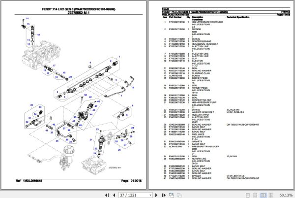 Fendt Tractor 714 LRC Gen 6 Parts Catalog F760003 09.2020 3
