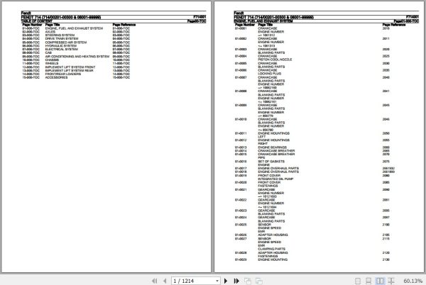 Fendt Tractor 714 Parts Catalog F714001 10.2020 1