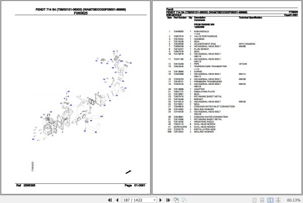 Fendt Tractor 714 S4 Parts Catalog F738000 10.2020 2