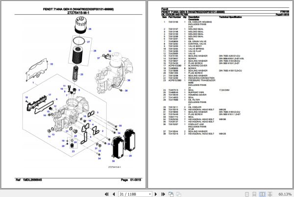 Fendt Tractor 714NA Gen 6 Parts Catalog F760105 09.2020 2