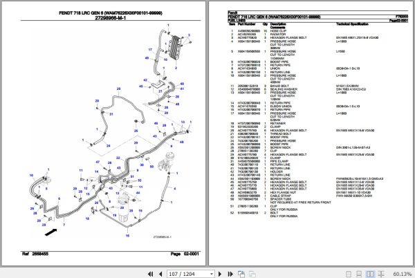 Fendt Tractor 718 LRC Gen 6 Parts Catalog F762003 09.2020 3