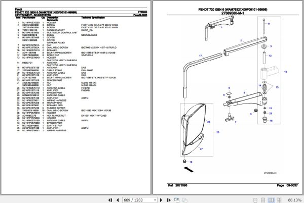 Fendt Tractor 720 Gen 6 Parts Catalog F763000 09.2020 3