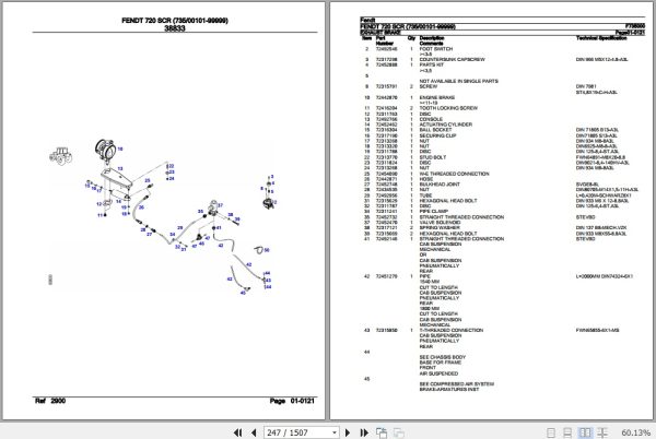 Fendt Tractor 720 SCR Parts Catalog F735000 10.2020 2