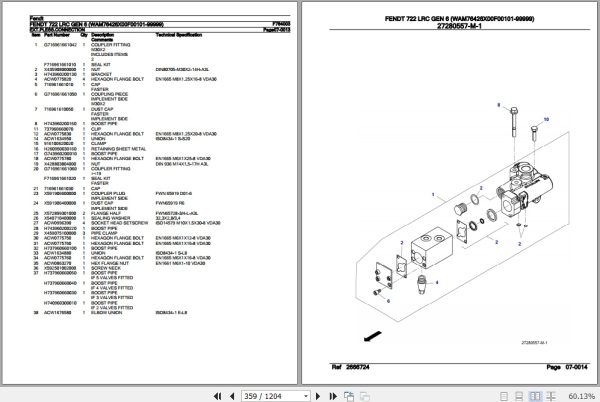 Fendt Tractor 722 LRC Gen 6 Parts Catalog F764003 09.2020 3