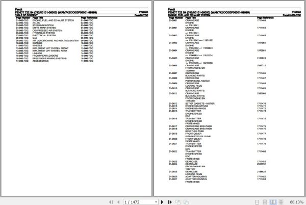 Fendt Tractor 722 S4 Parts Catalog F742000 10.2020 1